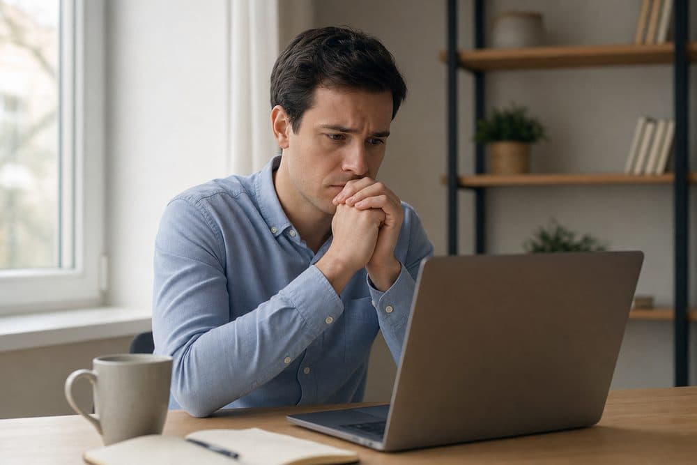 Anxious candidate before an interview
