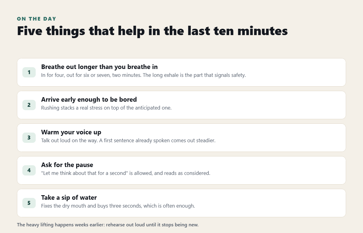 Five things that help with interview nerves in the last ten minutes